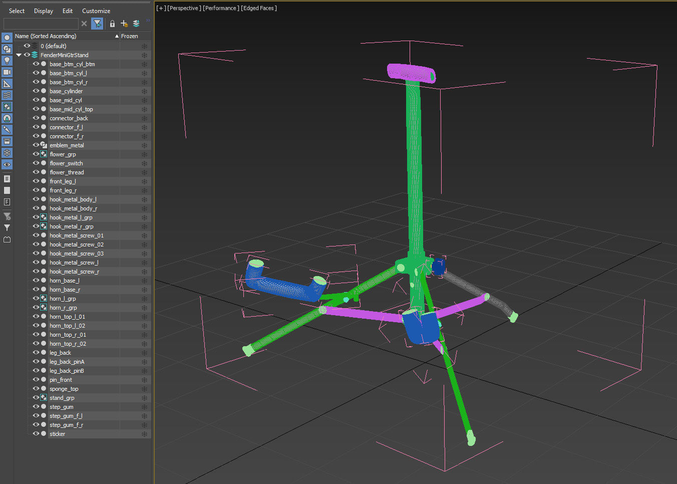 Fender Mini Electric Guitar Stand 3D model_8