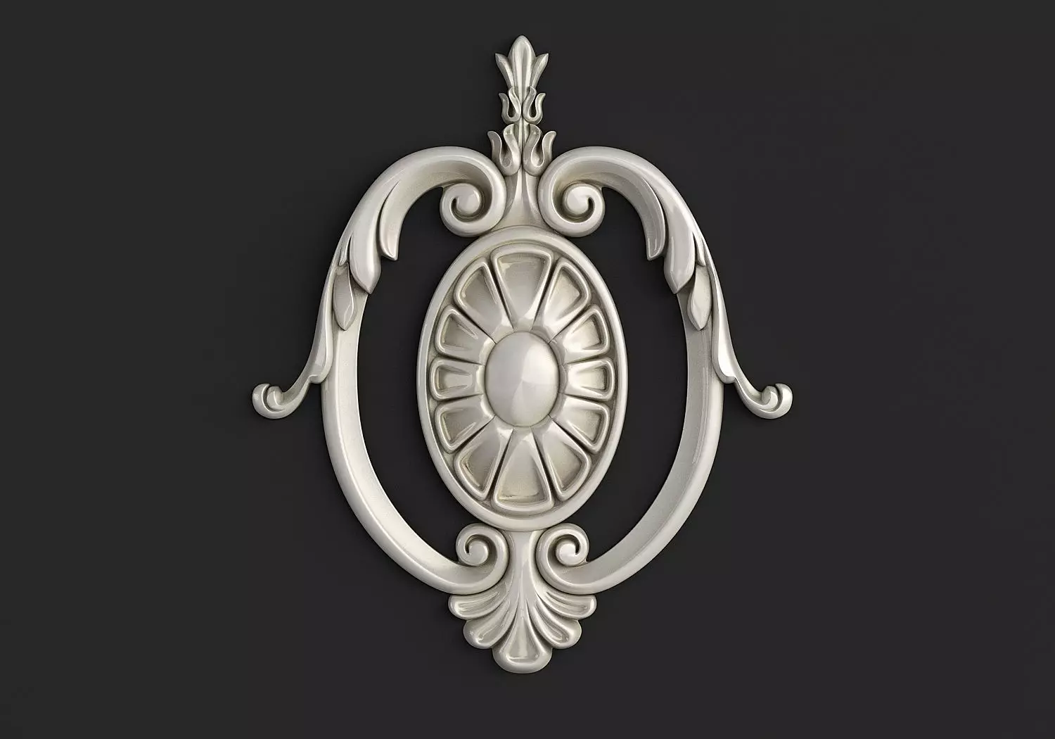 Carved decor central 3D model 3D model_0