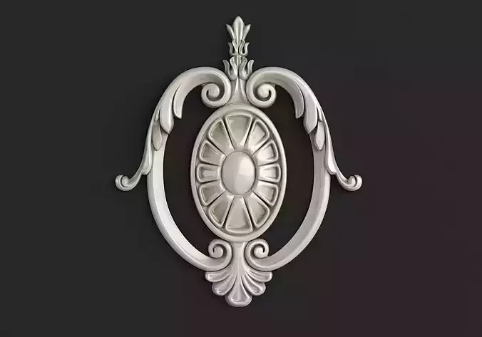 Carved decor central 3D model