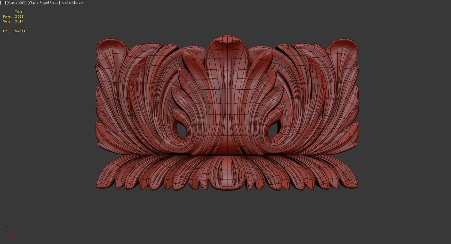 Carved Corbel 3D model 3D model_2