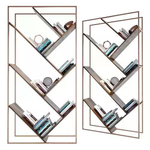Shelf 3D model book with books 3D model