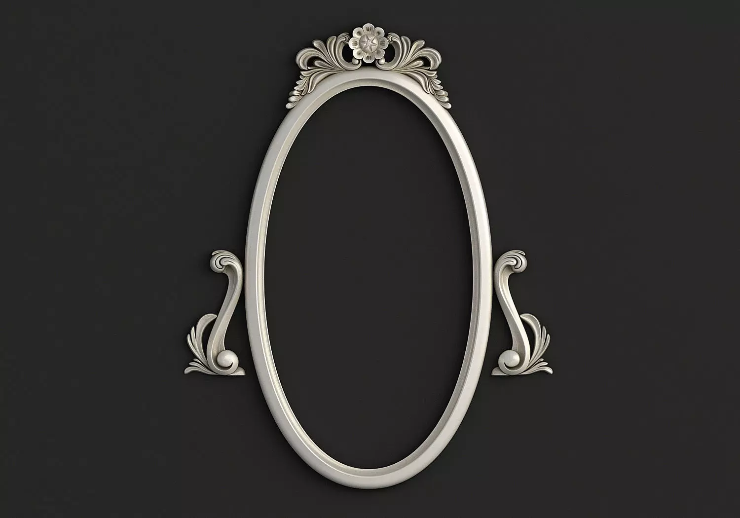 Oval Mirror Frame 3D model_0