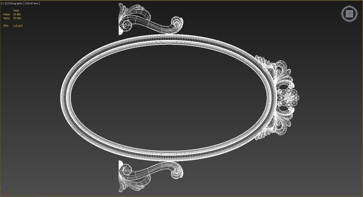 Oval Mirror Frame 3D model_4