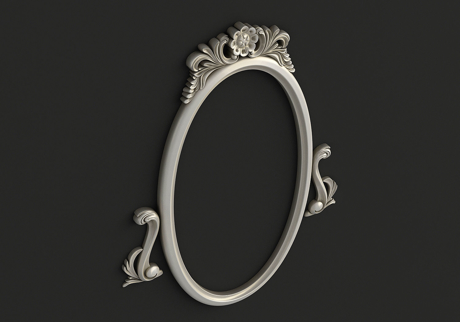 Oval Mirror Frame 3D model_1