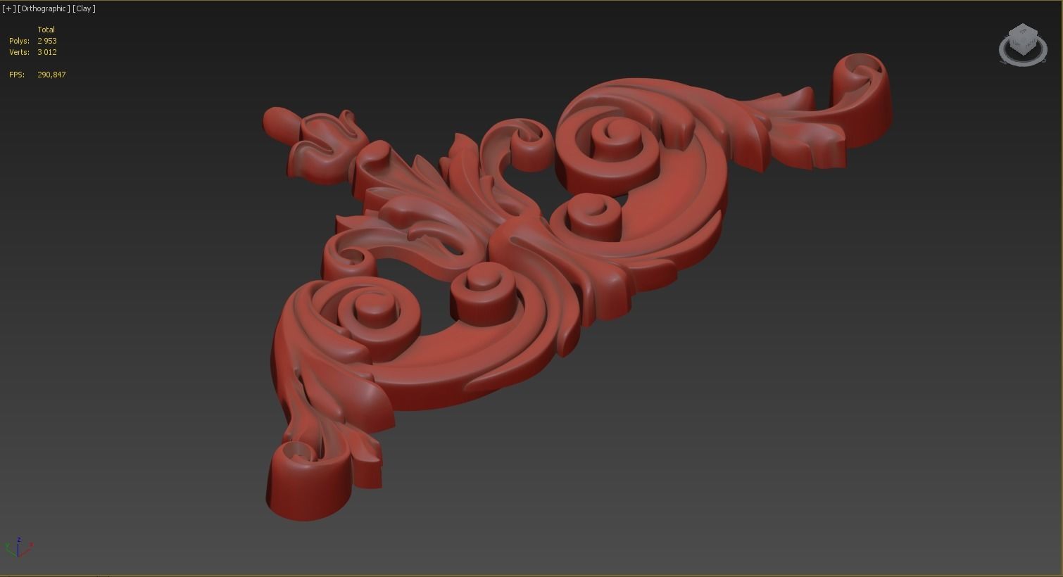 Carved decor model 3D model_3