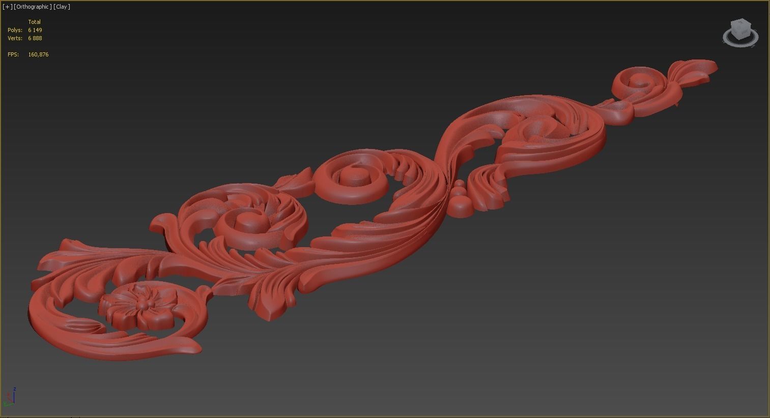 Carved decor 3D 3D model_3