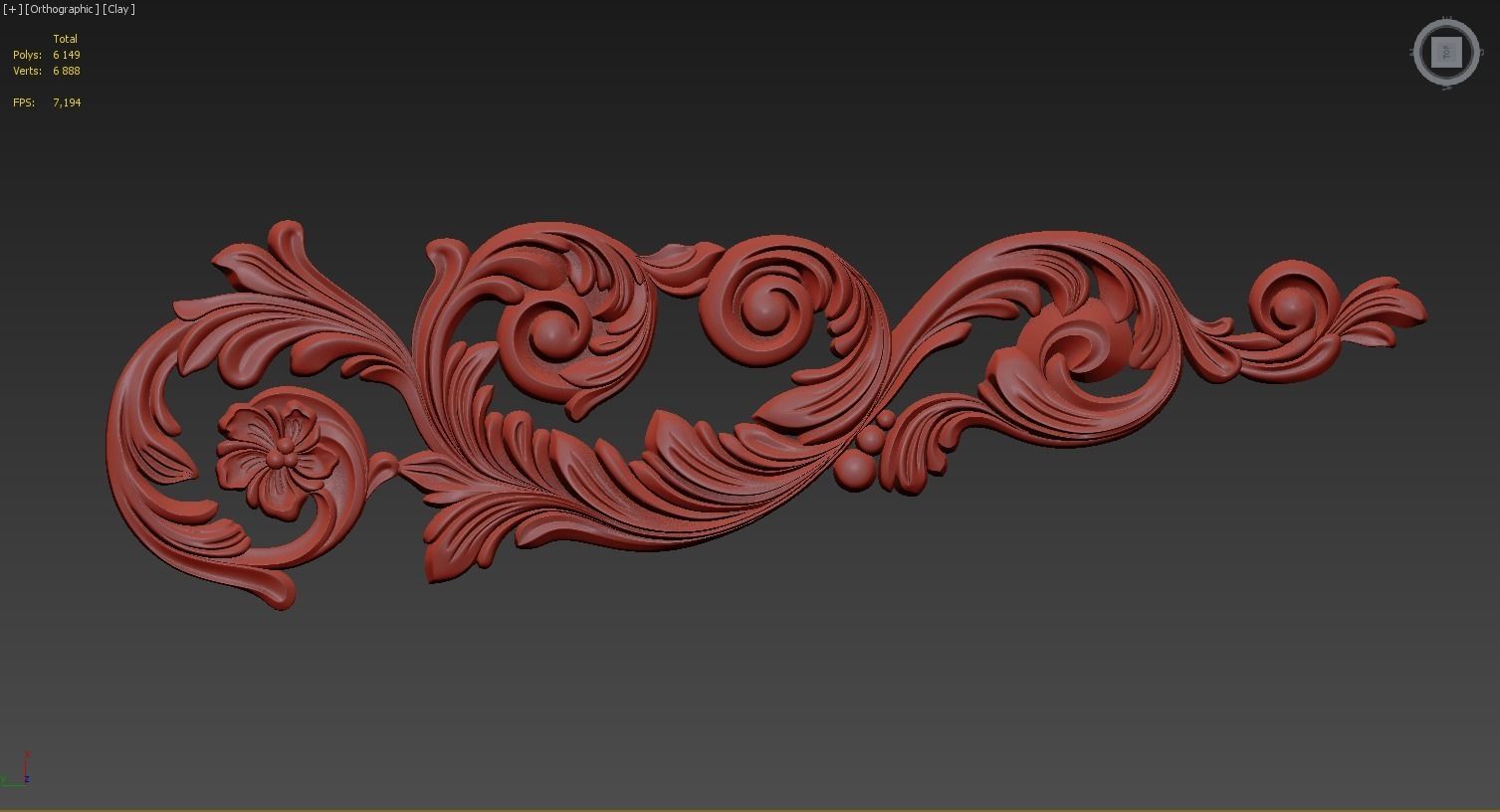 Carved decor 3D 3D model_2