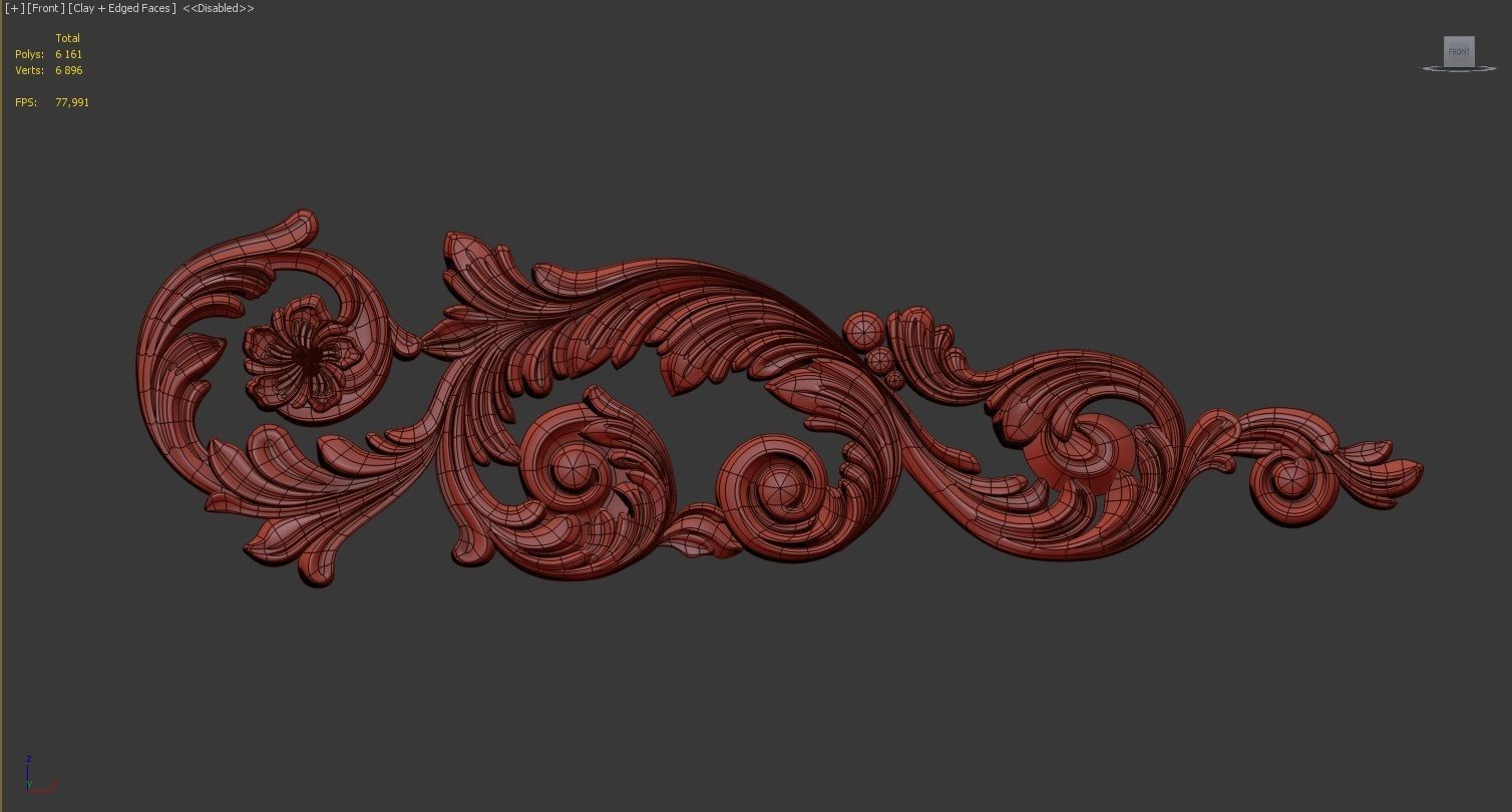 Carved decor 3D 3D model_4