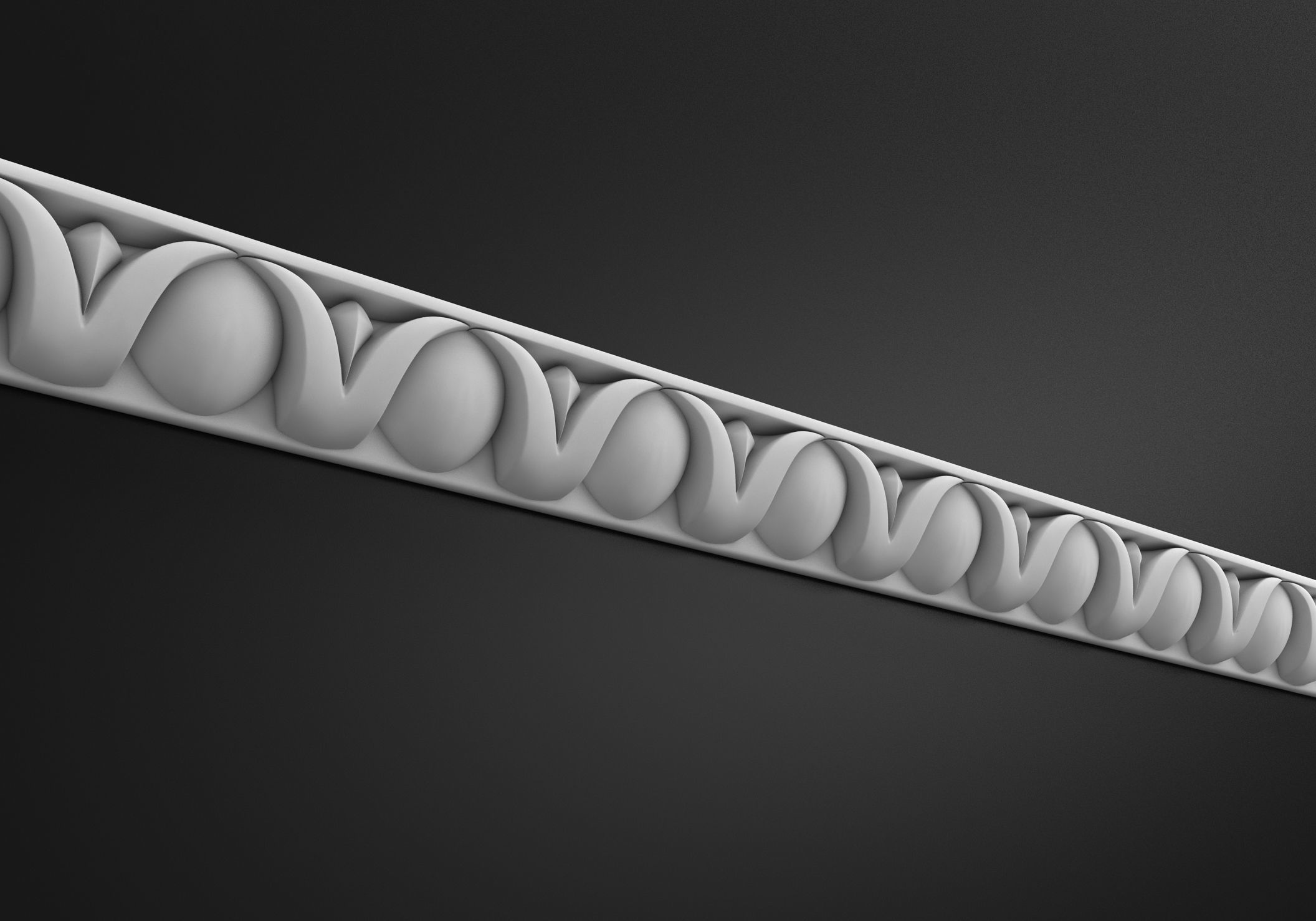 Carved molding with corners 3D model_4