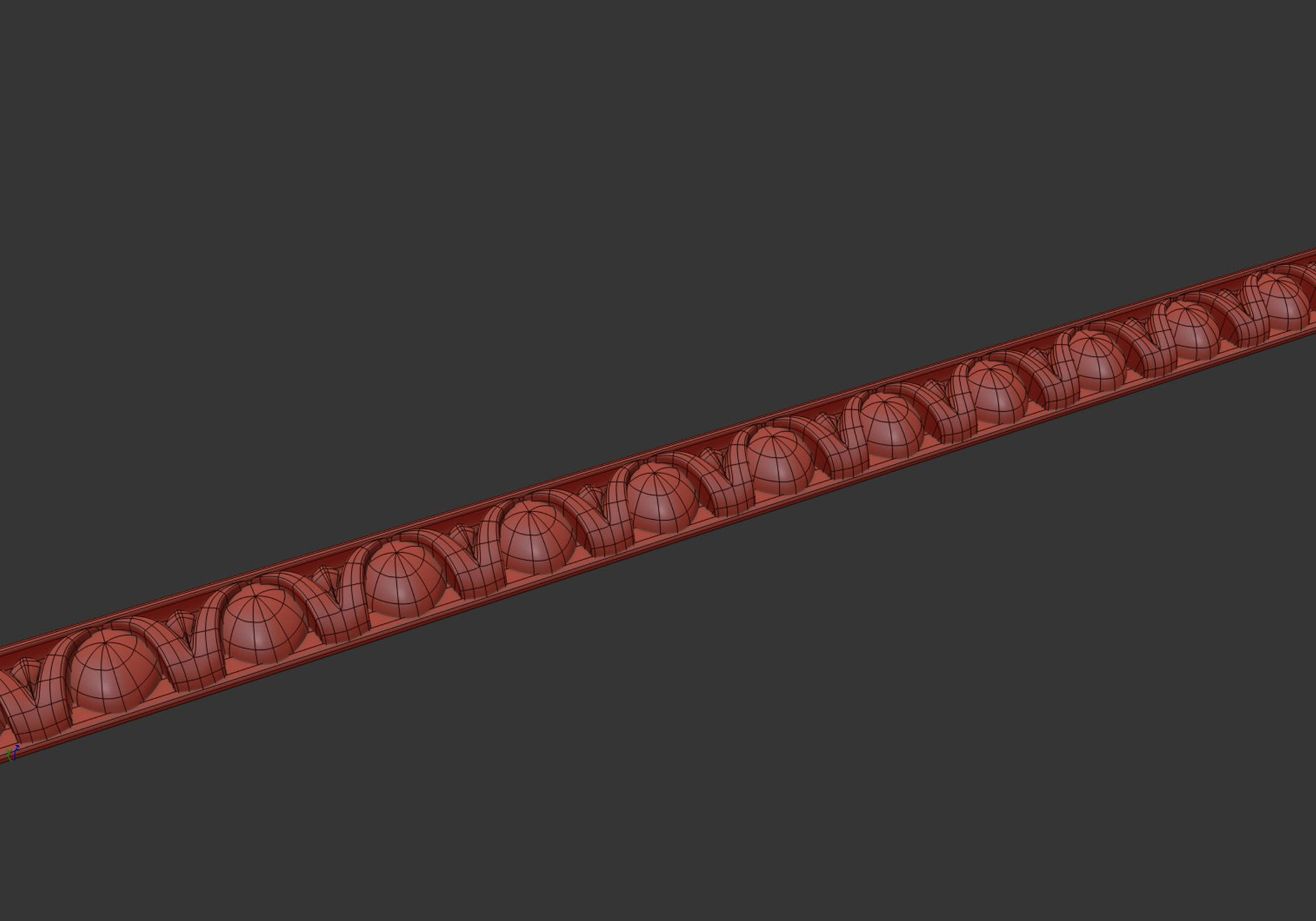 Carved molding with corners 3D model_10