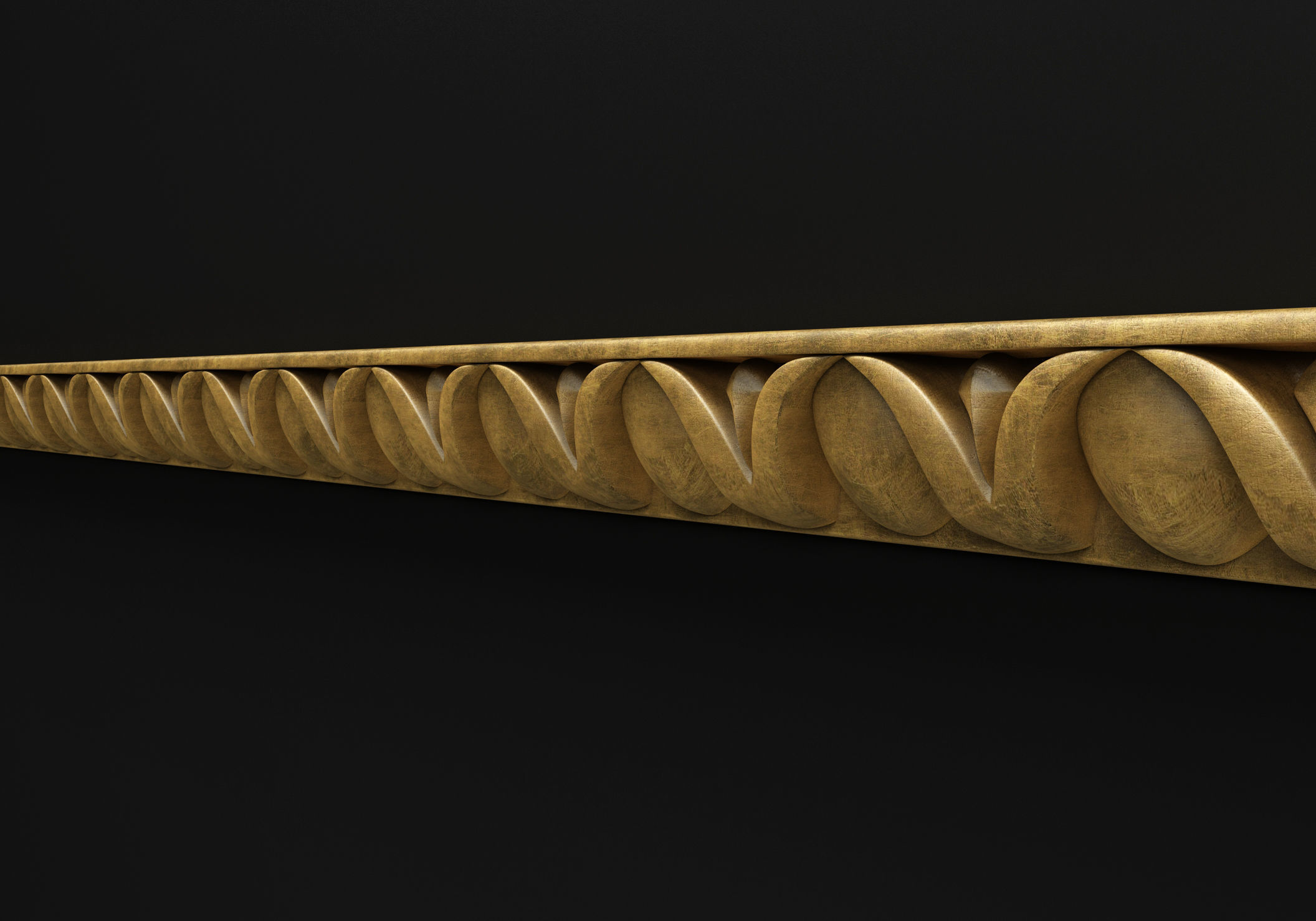 Carved molding with corners 3D model_2