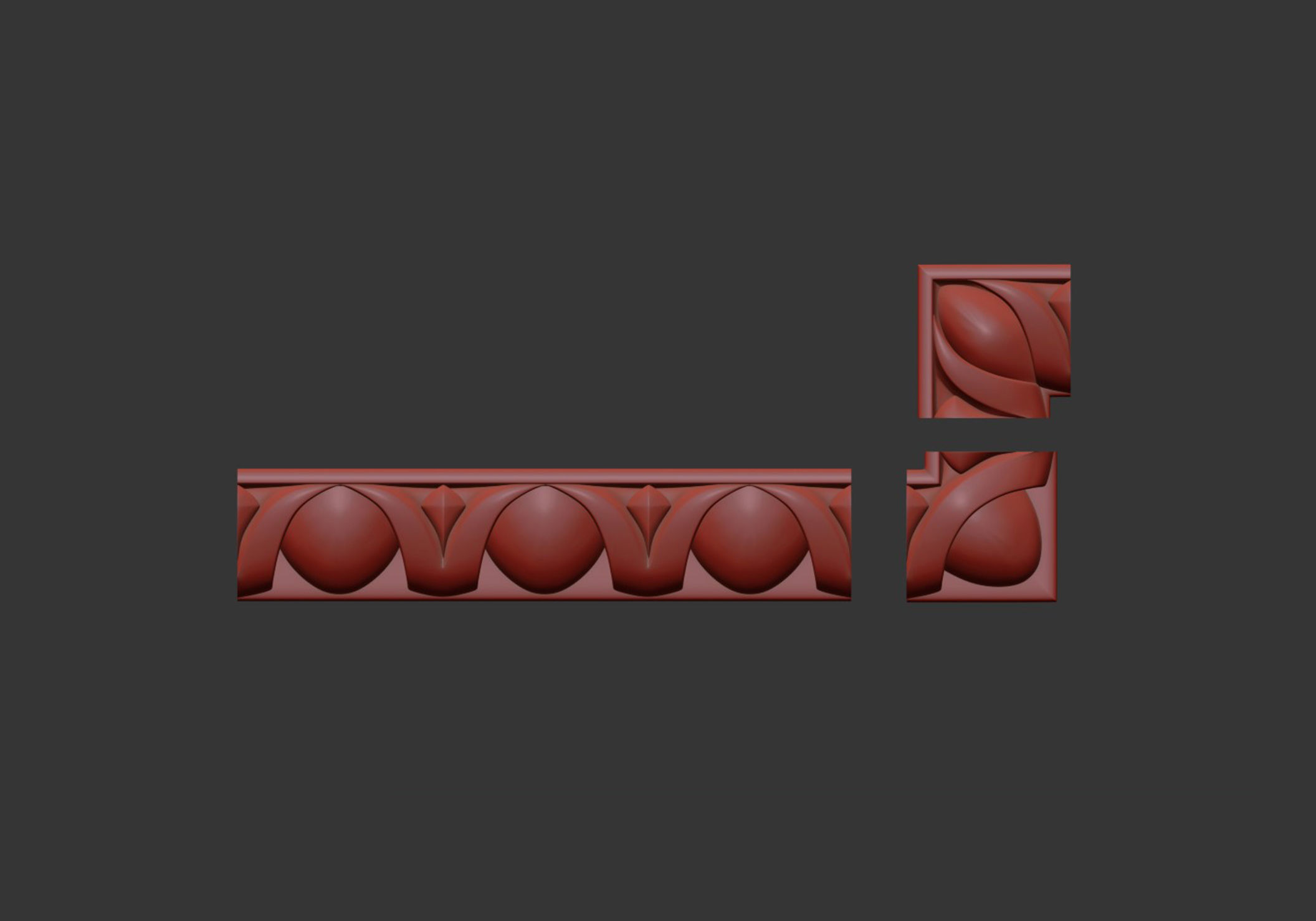 Carved molding with corners 3D model_5
