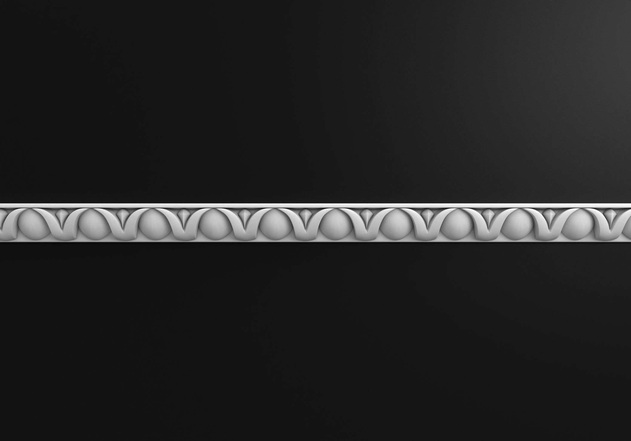 Carved molding with corners 3D model_3