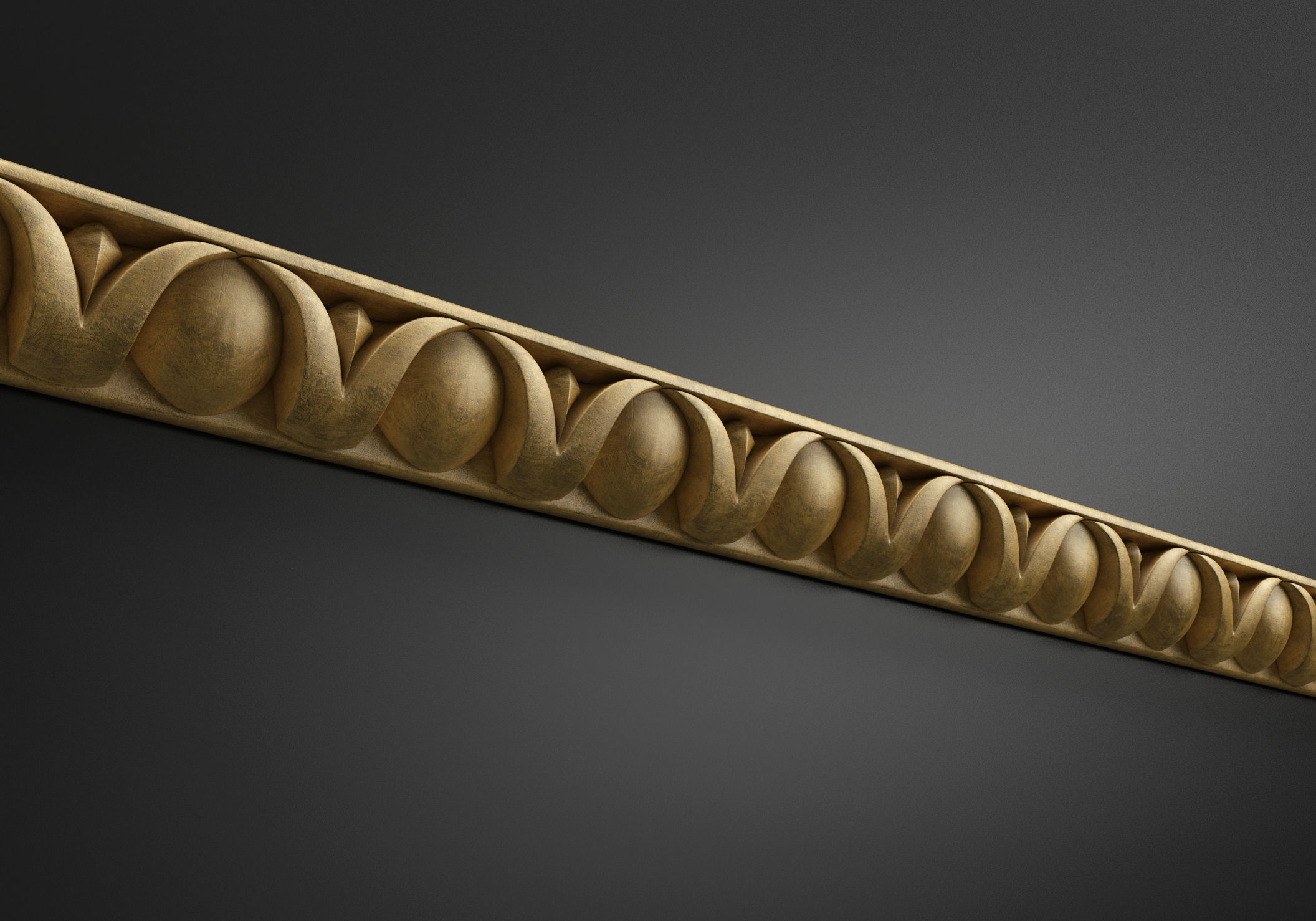 Carved molding with corners 3D model_1