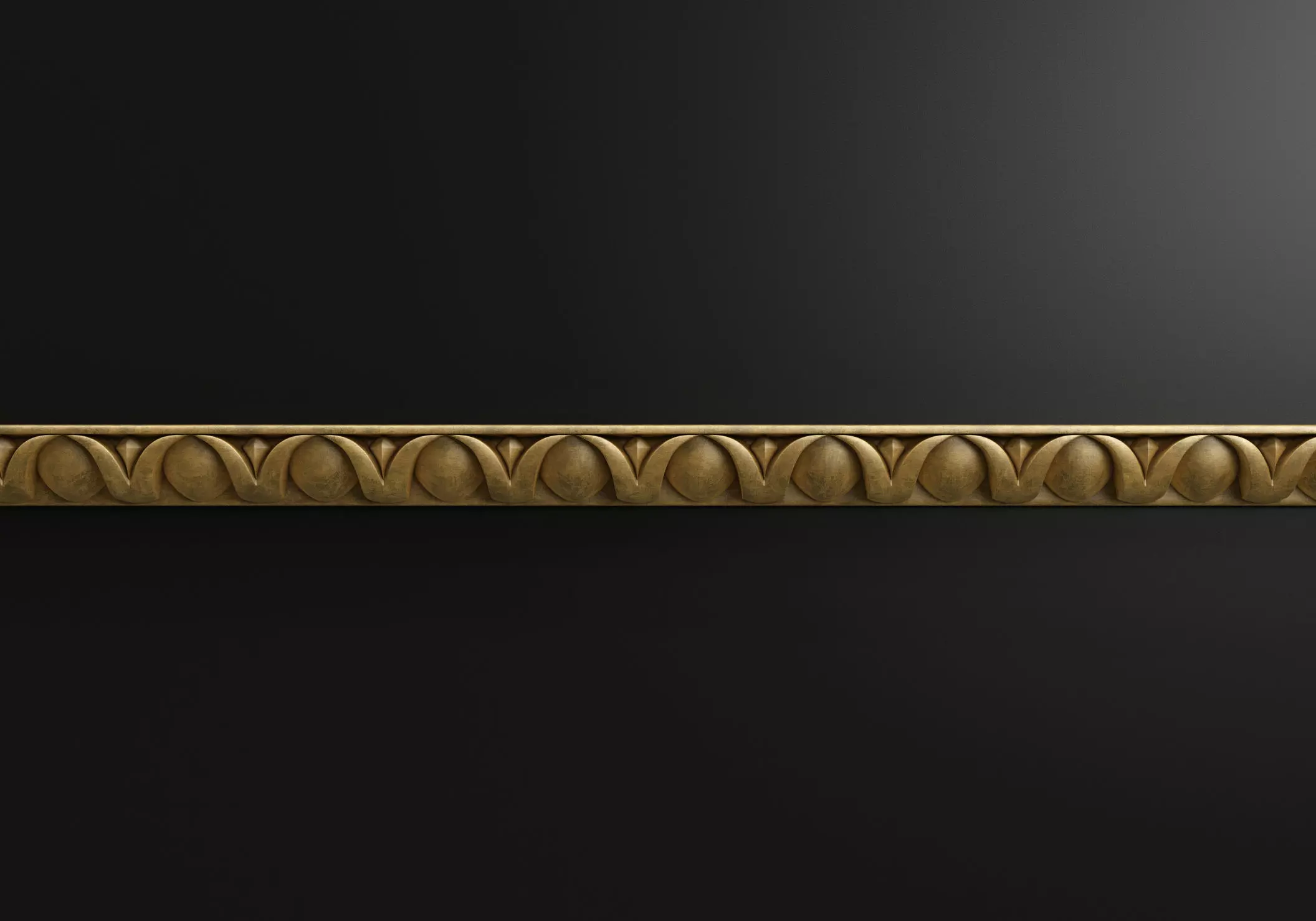 Carved molding with corners 3D model_0