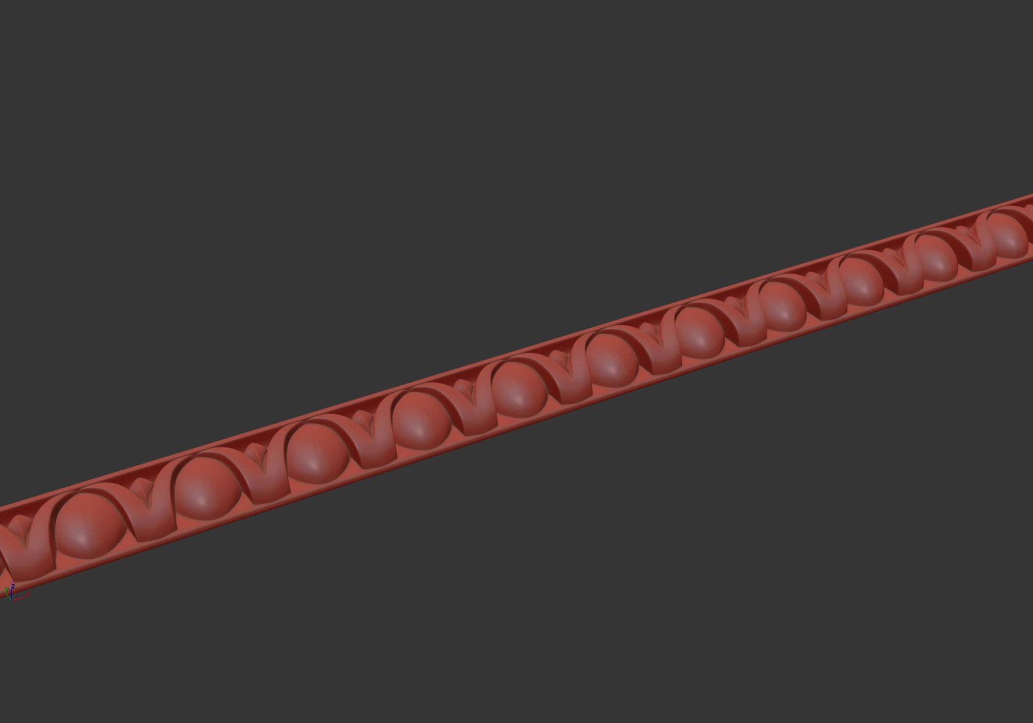 Carved molding with corners 3D model_9