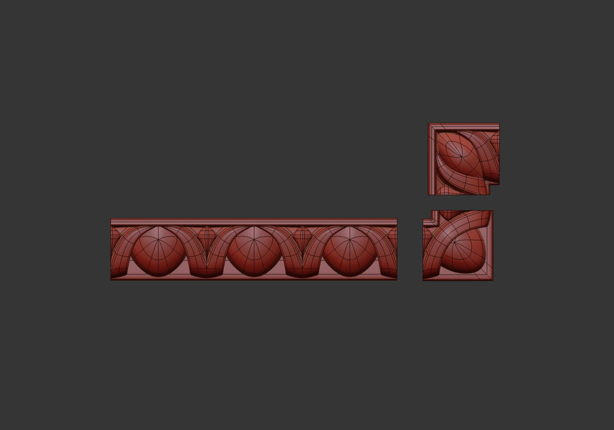 Carved molding with corners 3D model_6