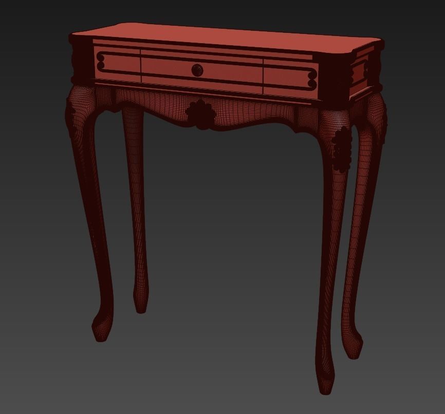 carved table with frame  3D model_8