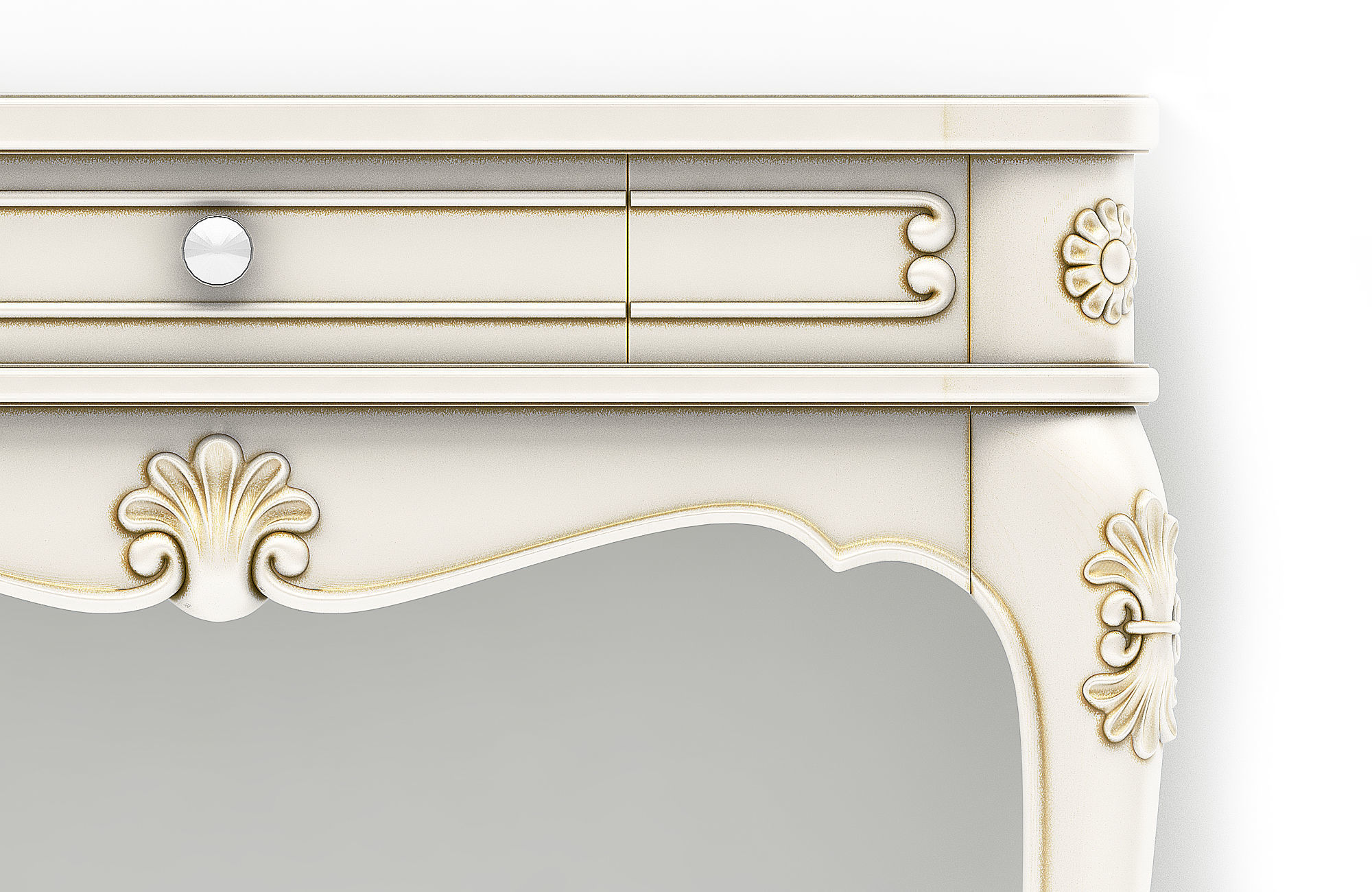 carved table with frame  3D model_3