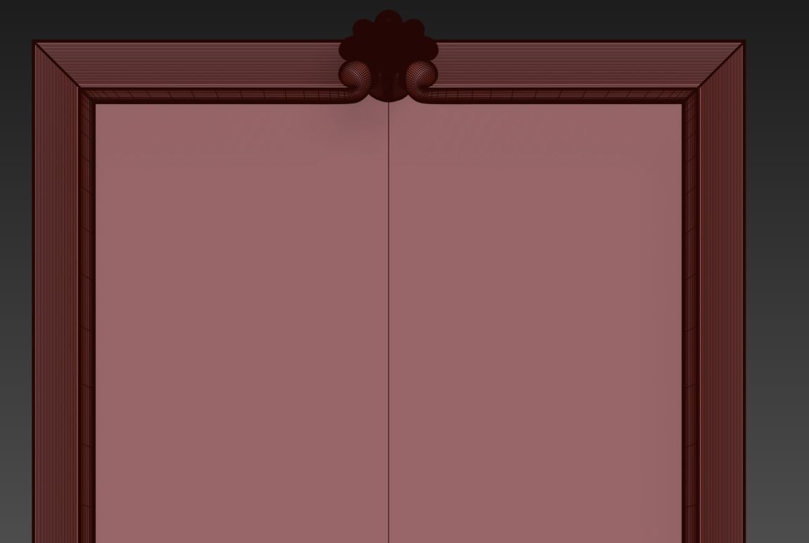 carved table with frame  3D model_9