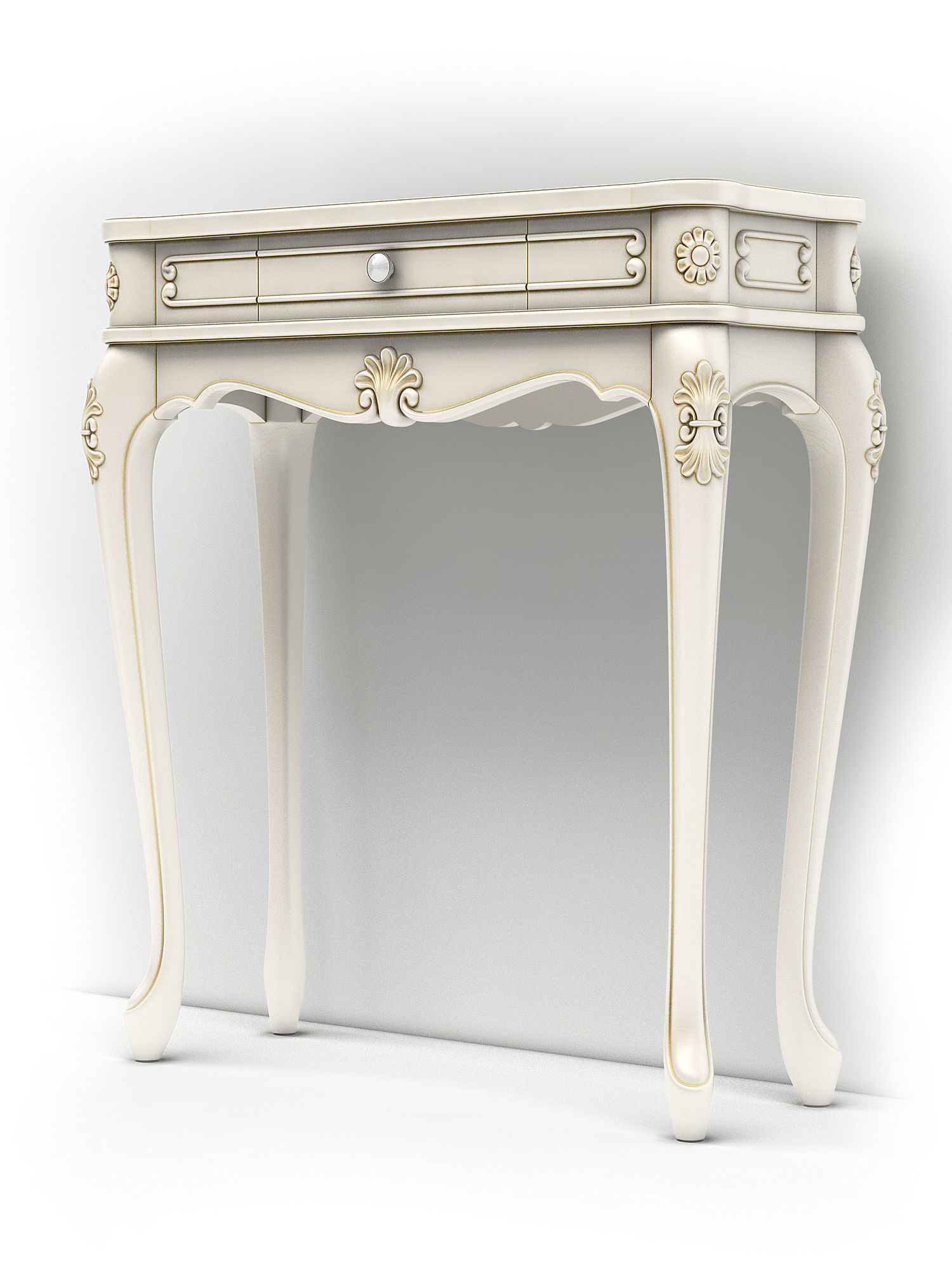 carved table with frame  3D model_2