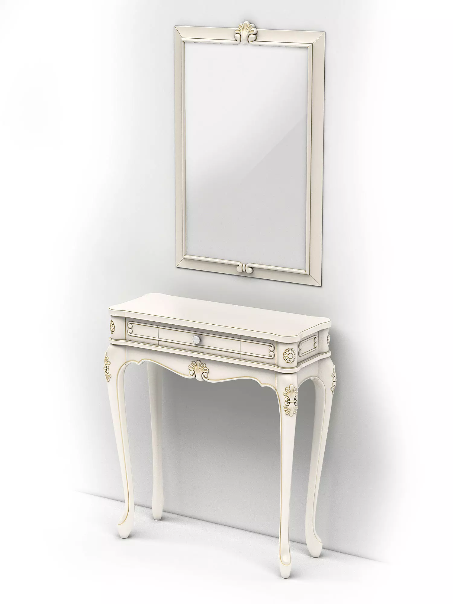 carved table with frame  3D model_0