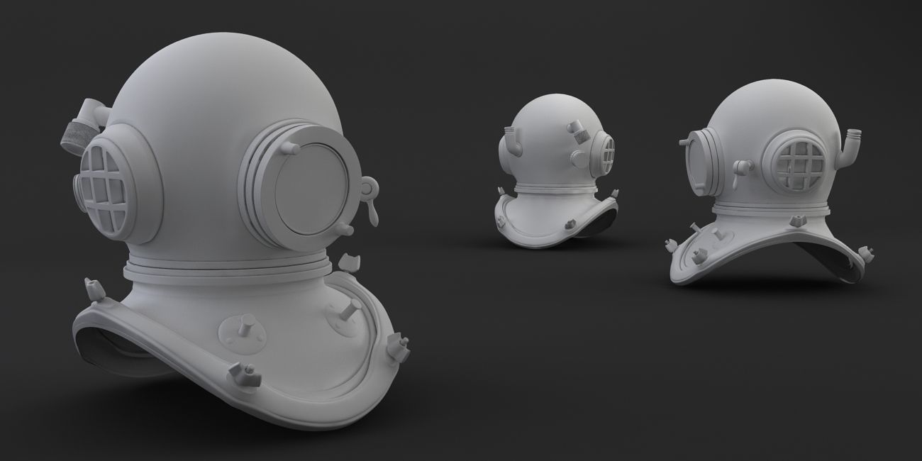 Diving Helmet 3D model 3D model_4