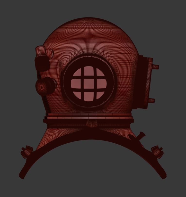 Diving Helmet 3D model 3D model_6