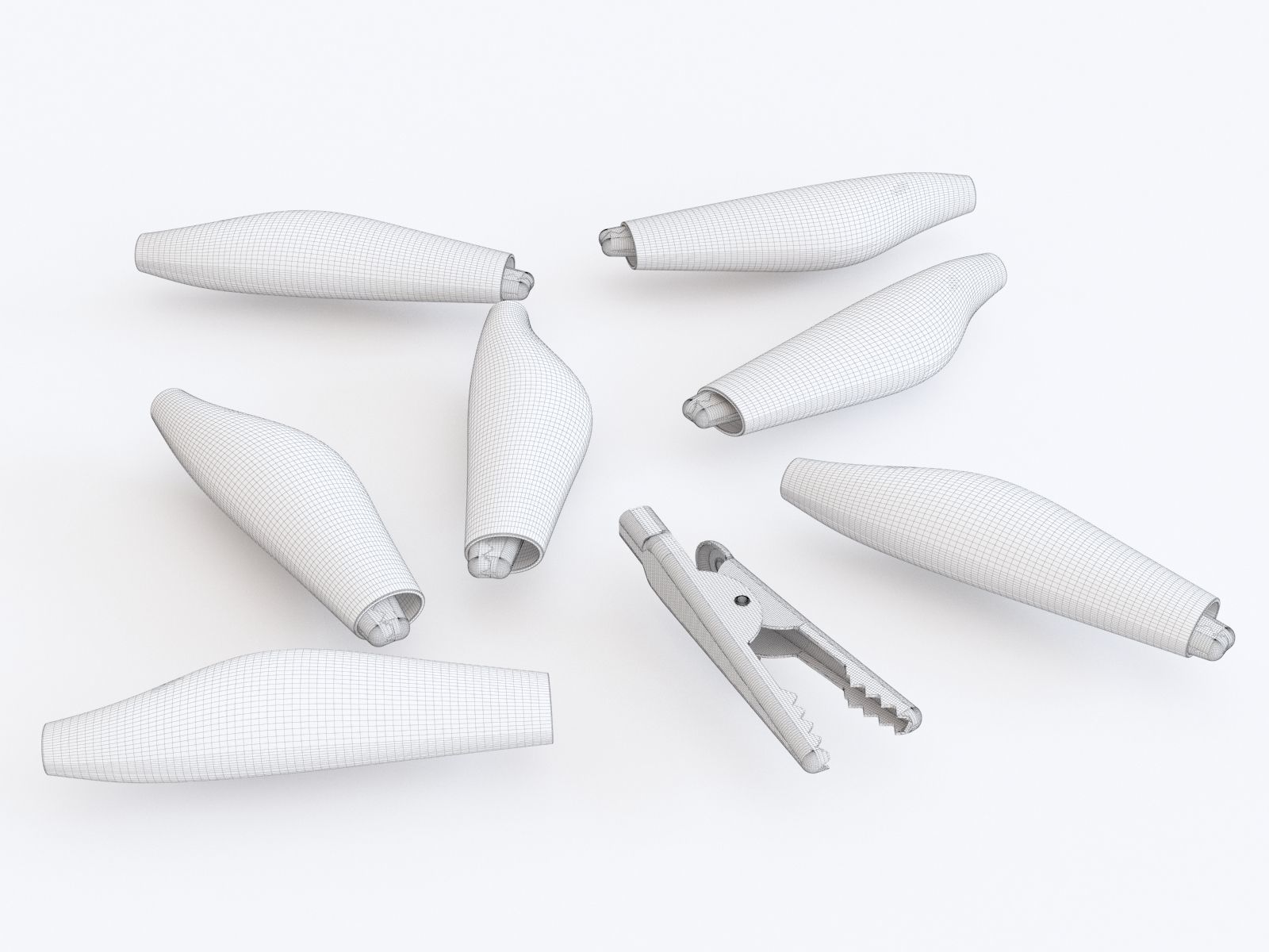 Crocodile clip 3D model_1