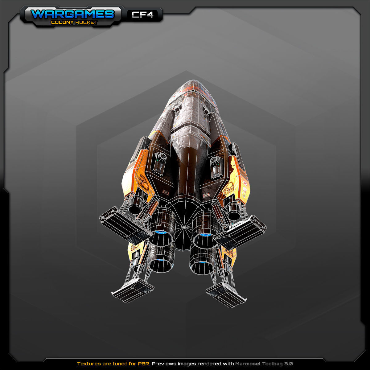 SF Colony Rocket CF4 Low-poly 3D model_8