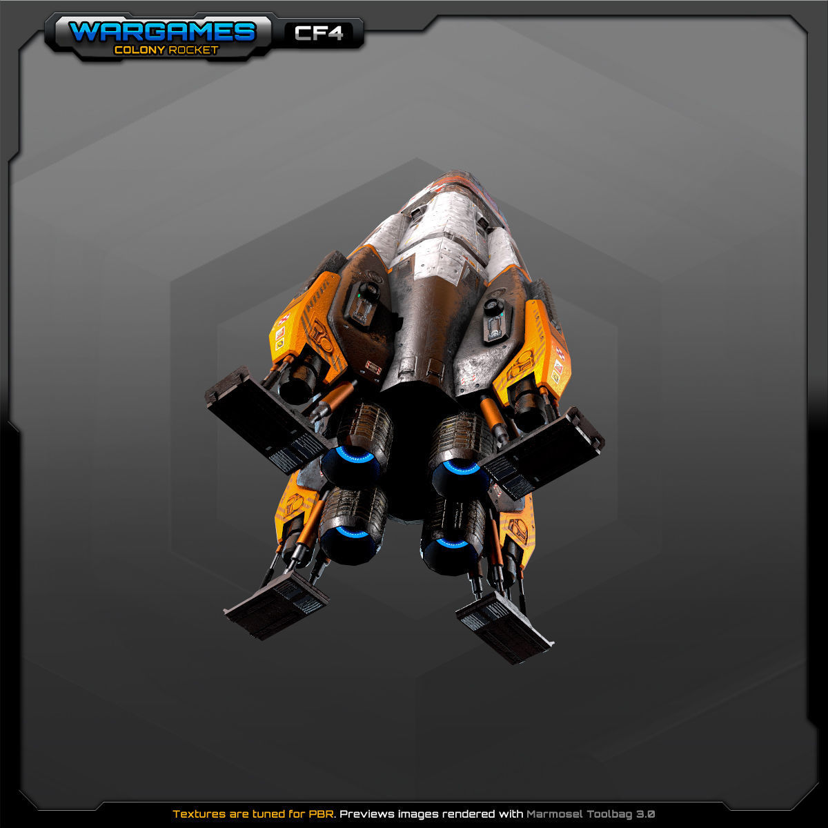 SF Colony Rocket CF4 Low-poly 3D model_5