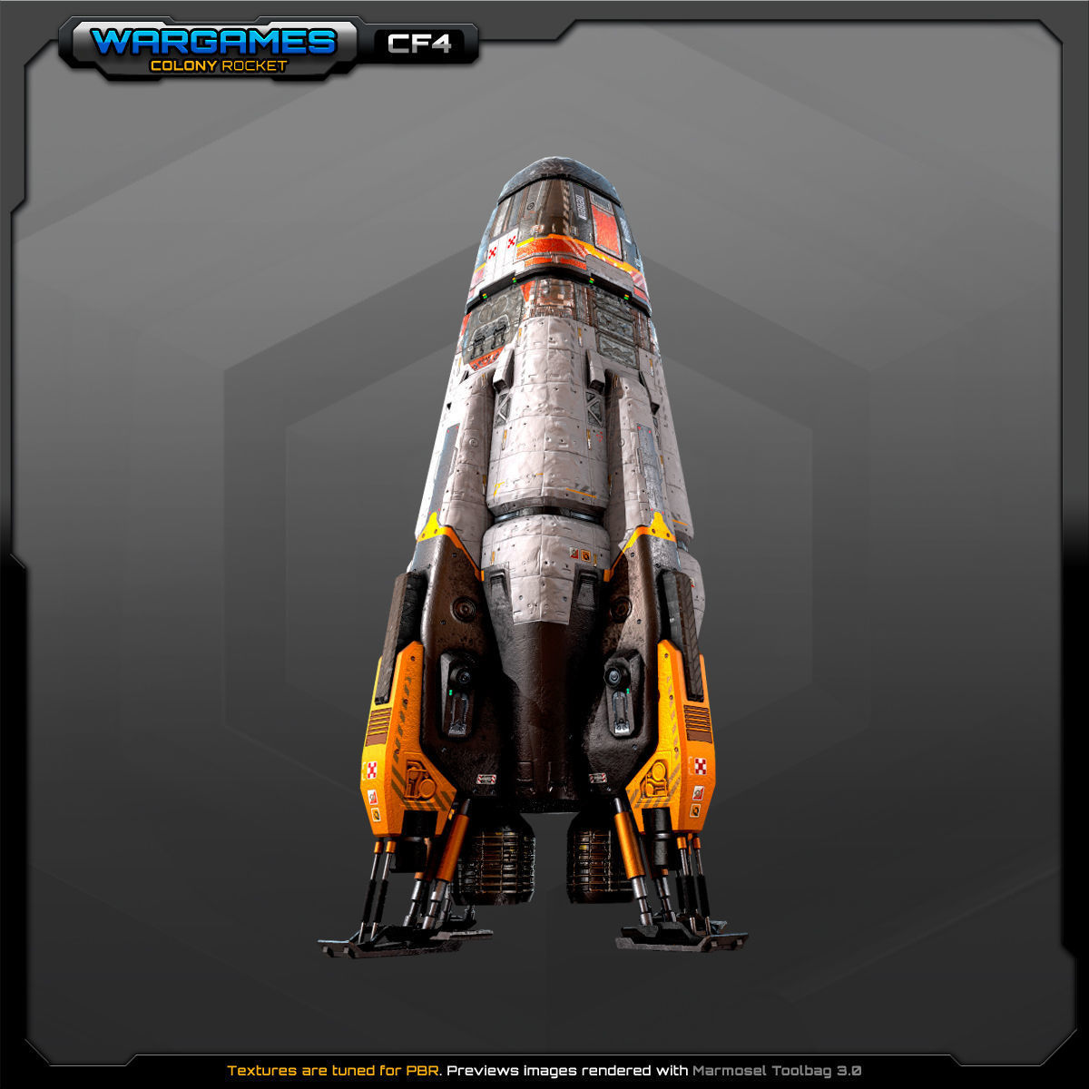 SF Colony Rocket CF4 Low-poly 3D model_3