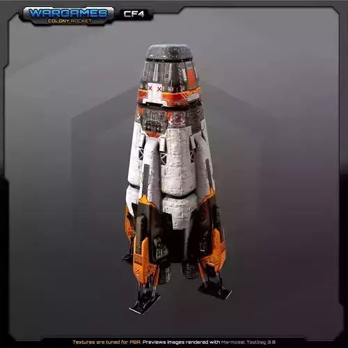 SF Colony Rocket CF4 Low-poly 3D model