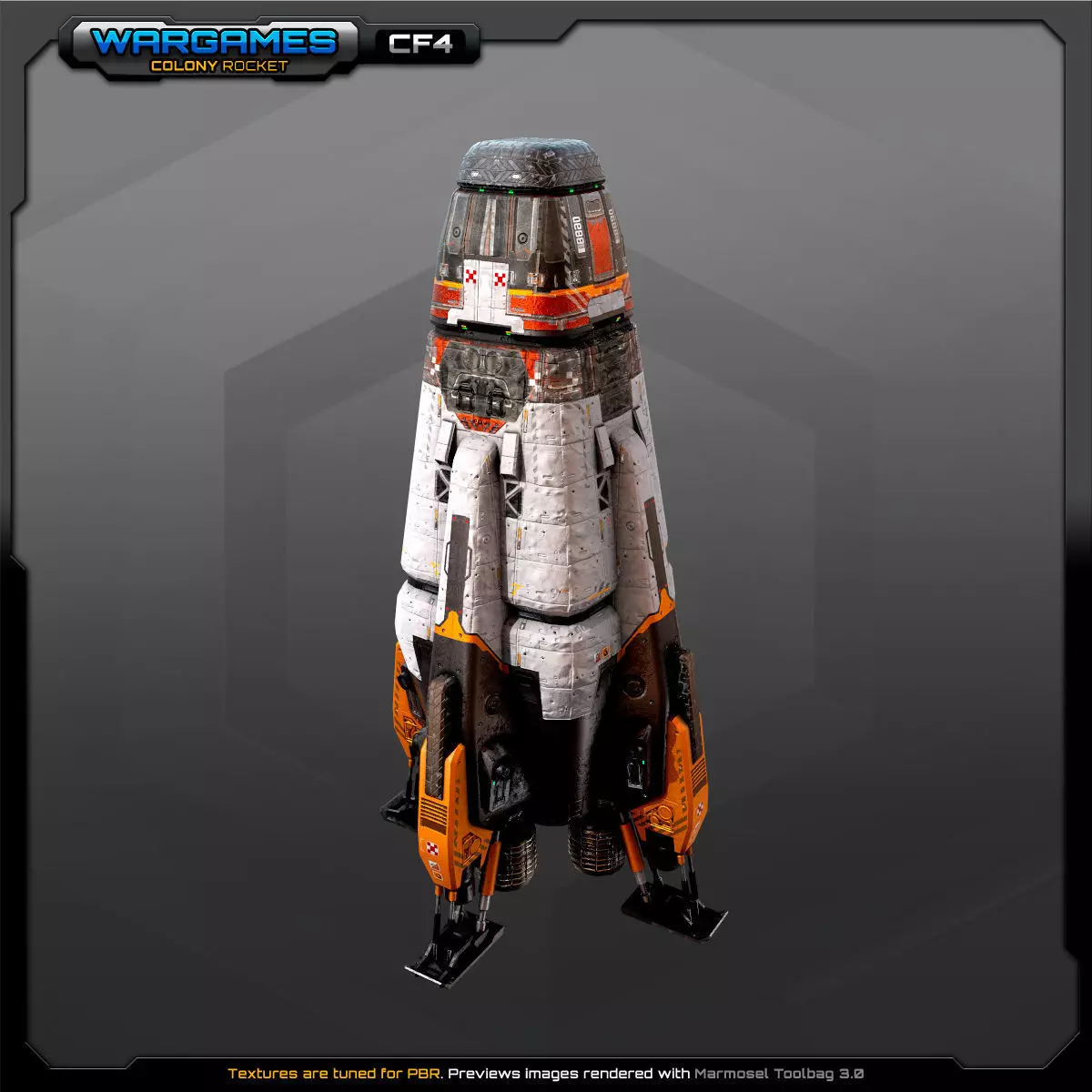 SF Colony Rocket CF4 Low-poly 3D model_0
