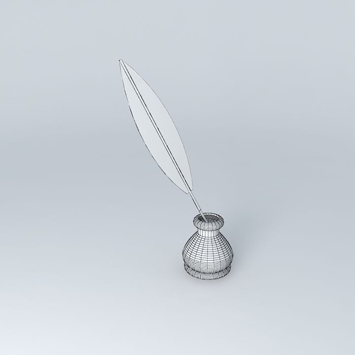 Feather pen! Free 3D model_4