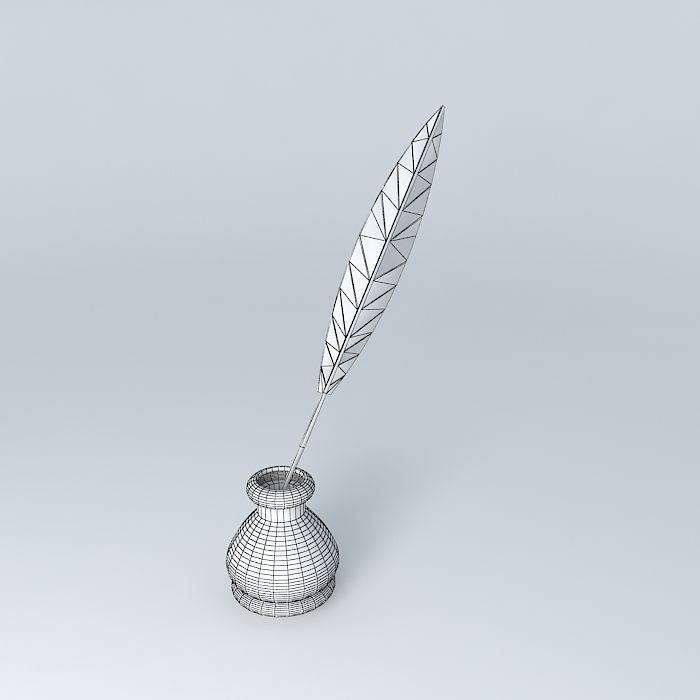 Feather pen! Free 3D model_3