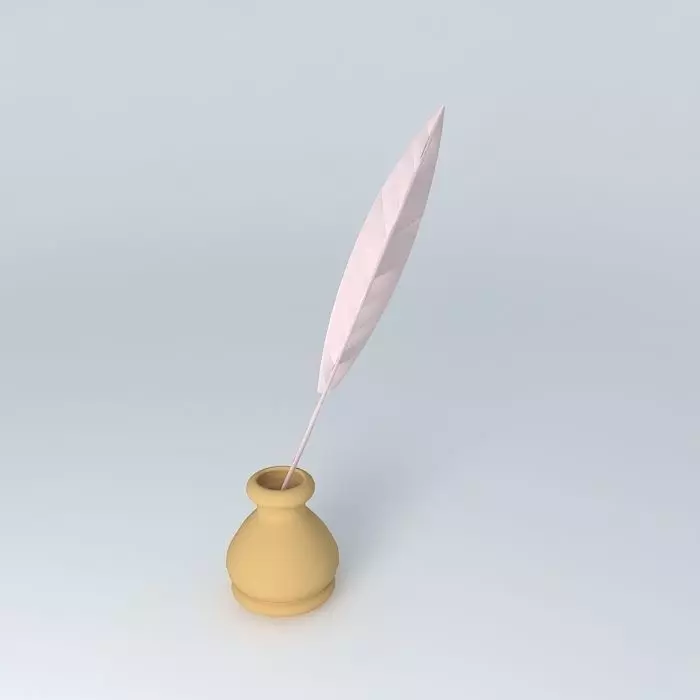 Feather pen! Free 3D model_0