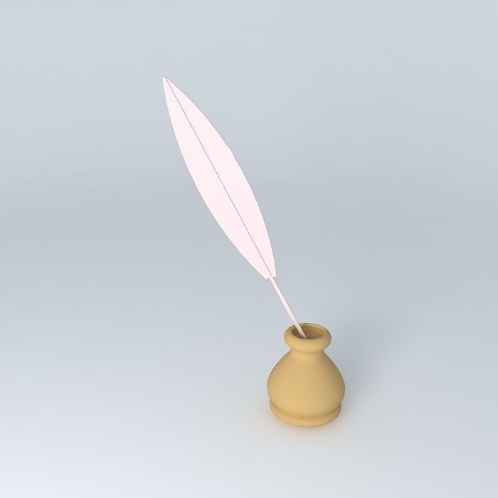 Feather pen! Free 3D model_1