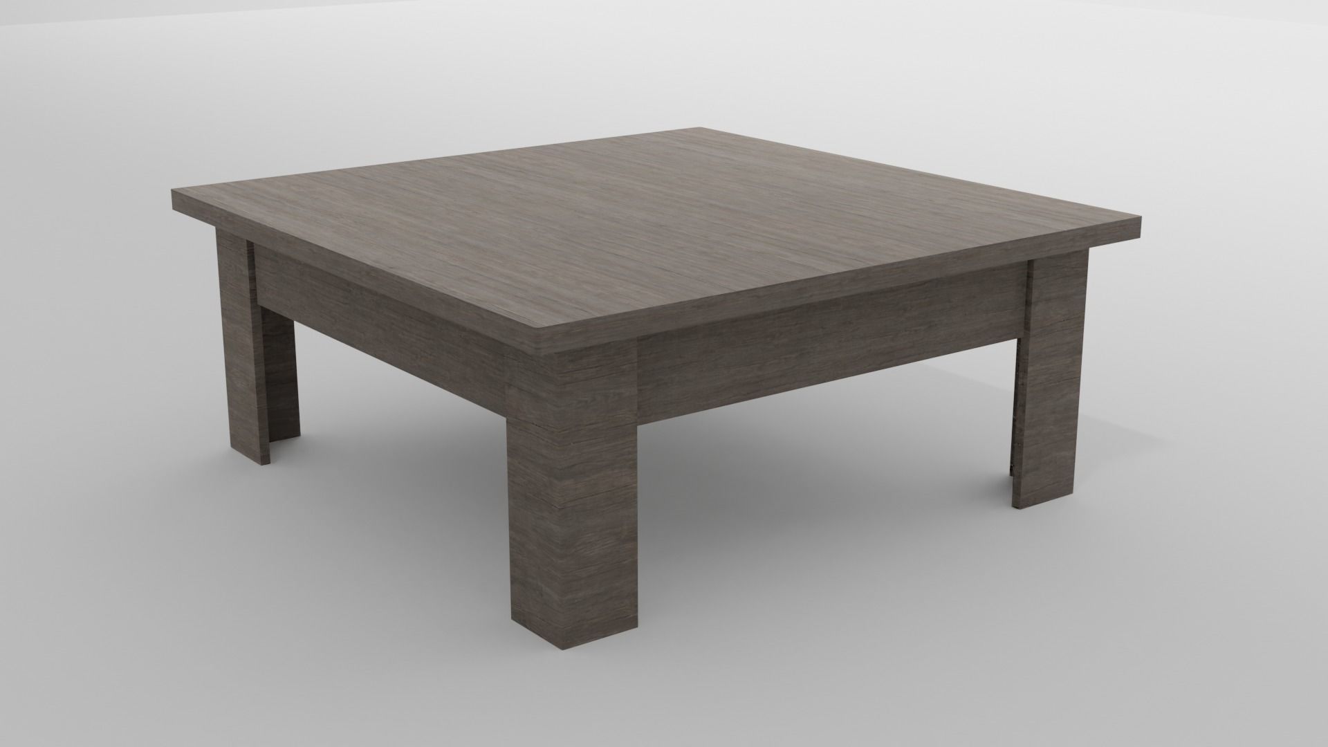 Wooden Coffee Table Low-poly 3D model_2