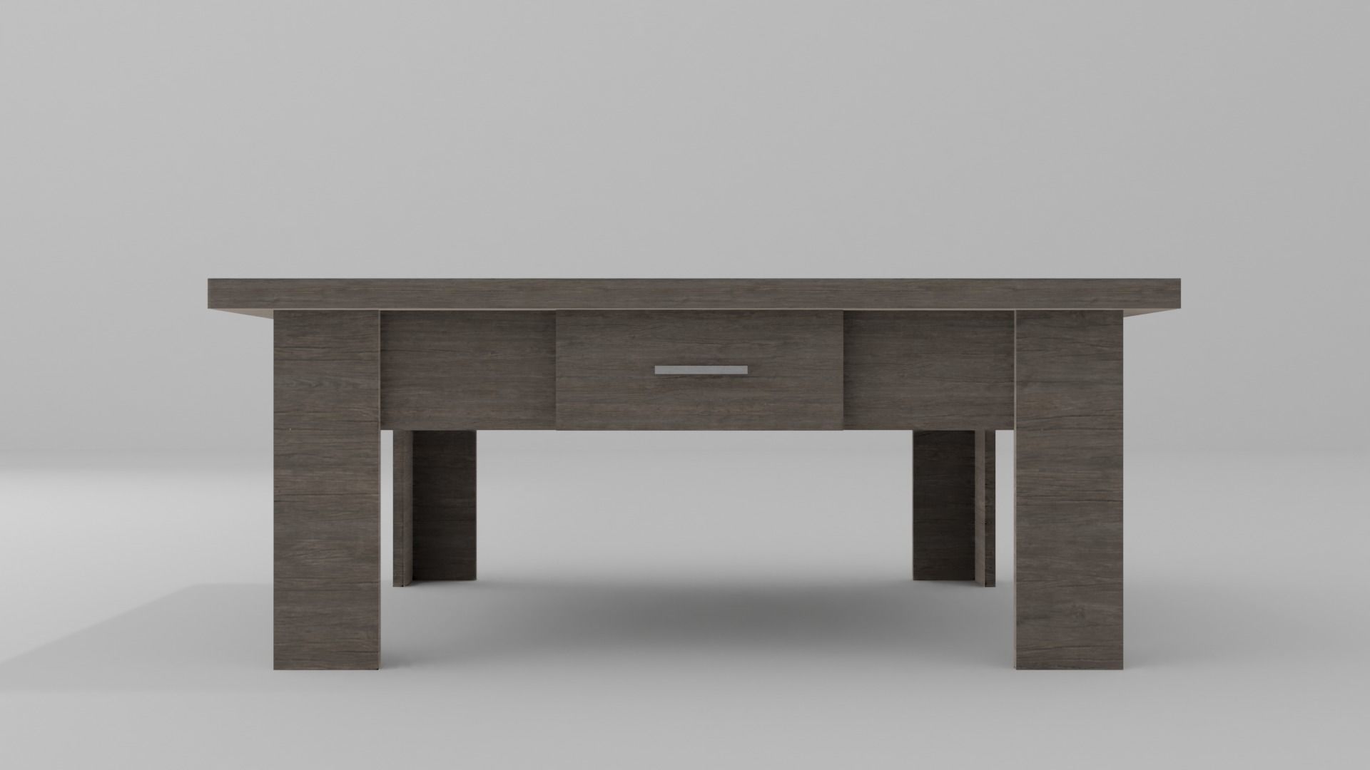 Wooden Coffee Table Low-poly 3D model_1