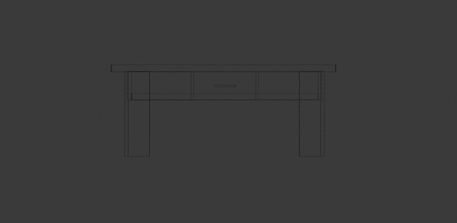 Wooden Coffee Table Low-poly 3D model_5