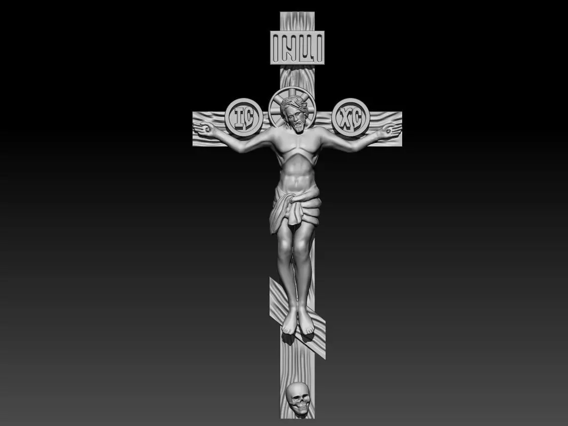 Jesus on cross 3D print model_0