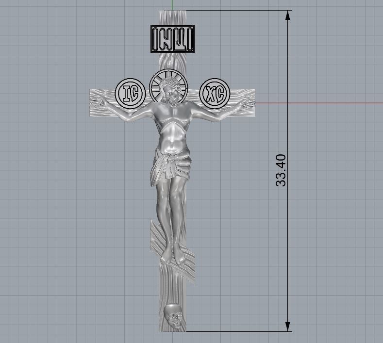Jesus on cross 3D print model_4