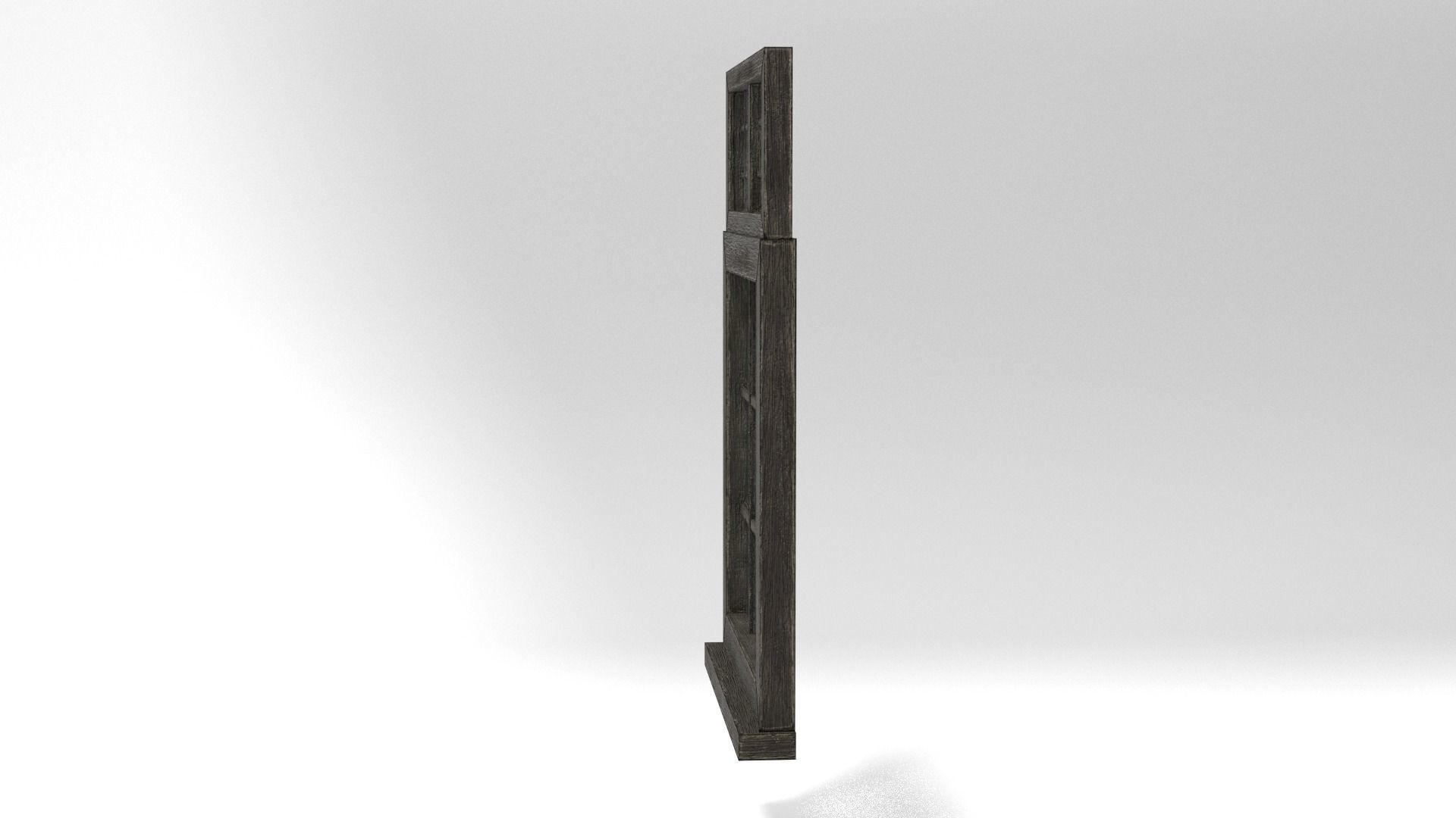 Medieval Window Double Top Lead and Glass 3D Model Tudor Low-poly 3D model_4