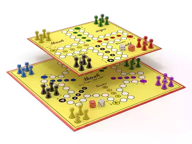 Do not get angry  man game or English Ludo 3D model