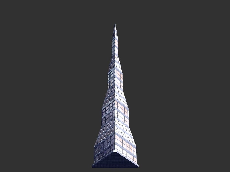 Triangles tower 3D print model_13