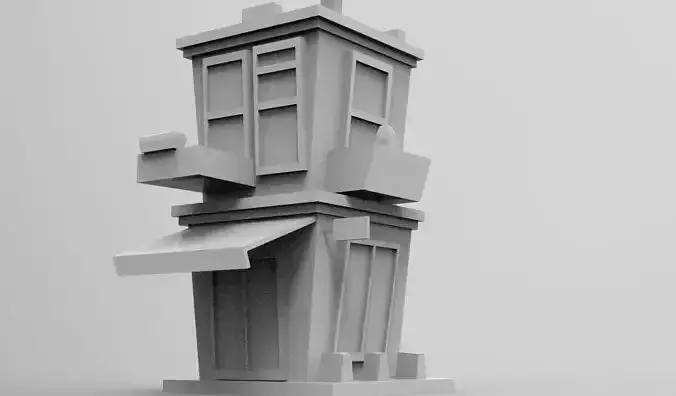 Low Poly Stylized Coffee Shop 3D model