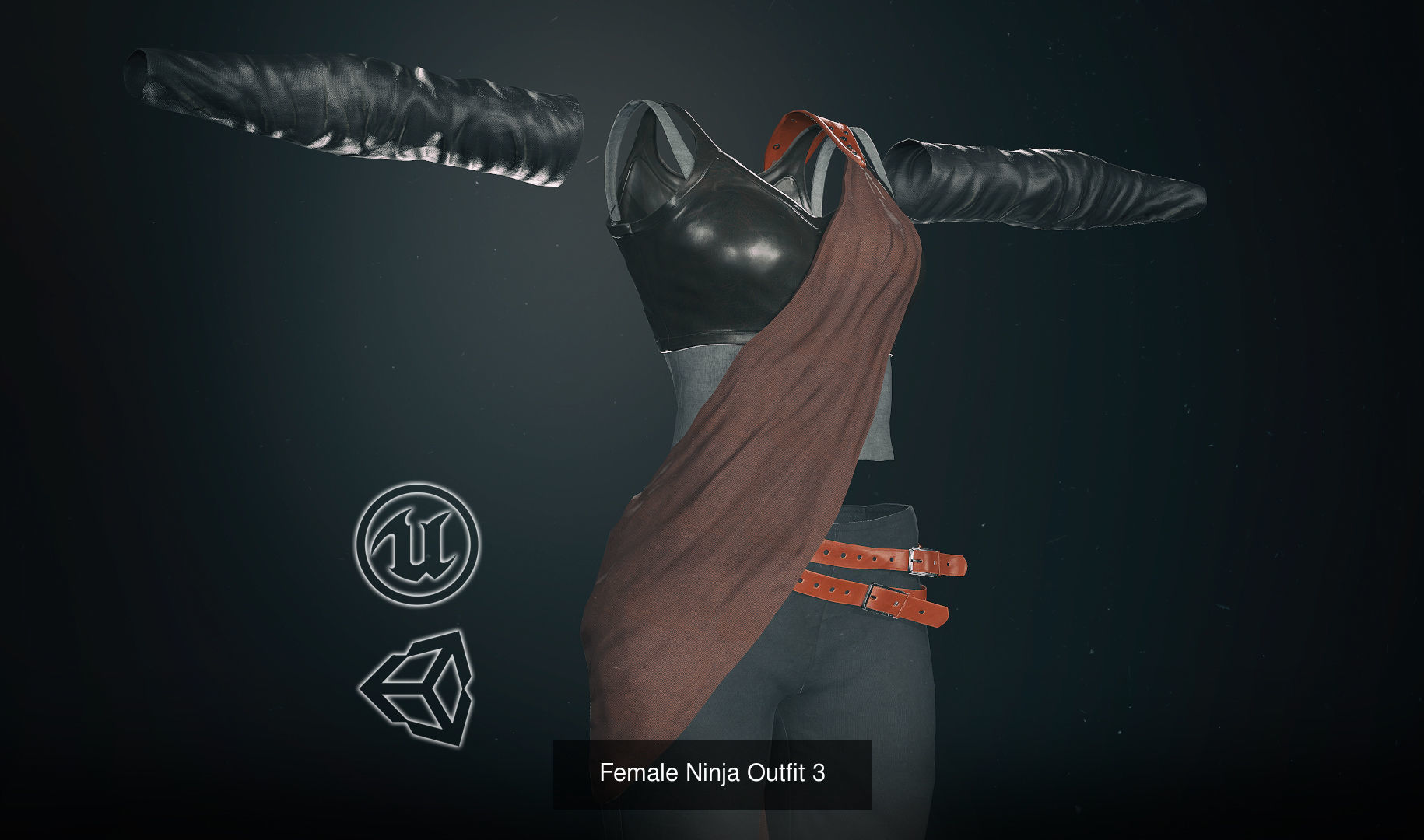 10 Female Outfit -Game Ready 3D Model Collection_20