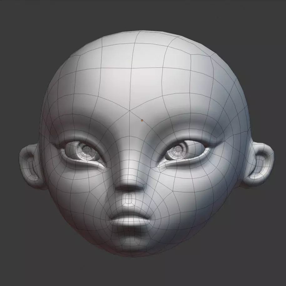 cartoon base head 3D model