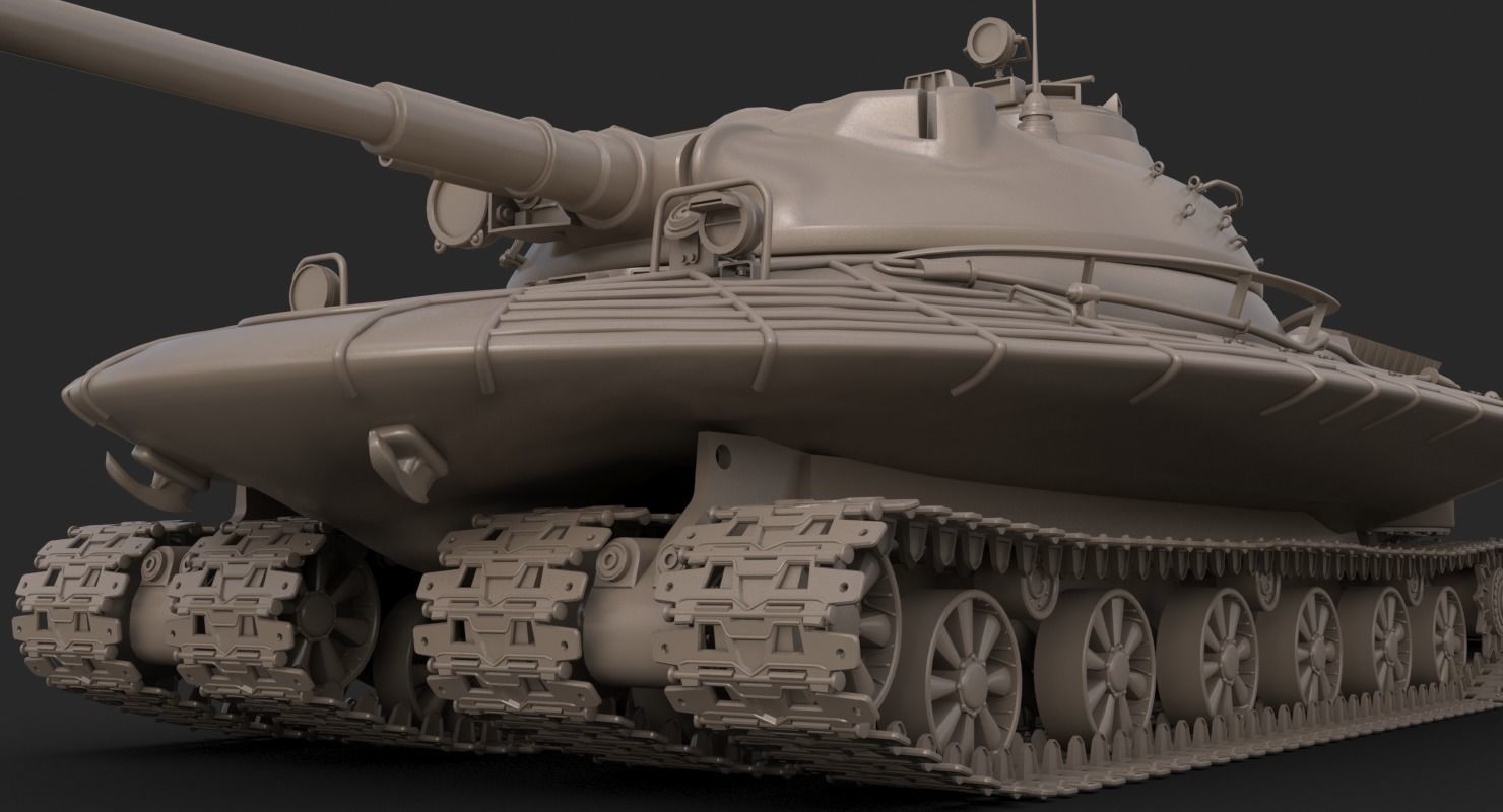 Tank Object 279 Clay Mental Ray  3D model_16